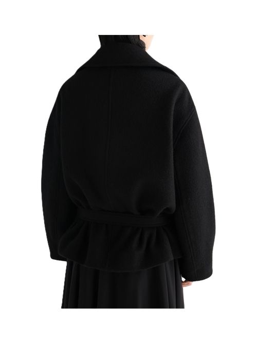 Cappotto Corto A Portafoglio In Mistura Di Lana Feltrata E Alpaca Lemaire | CO1165 LF1700BK999 BLACK